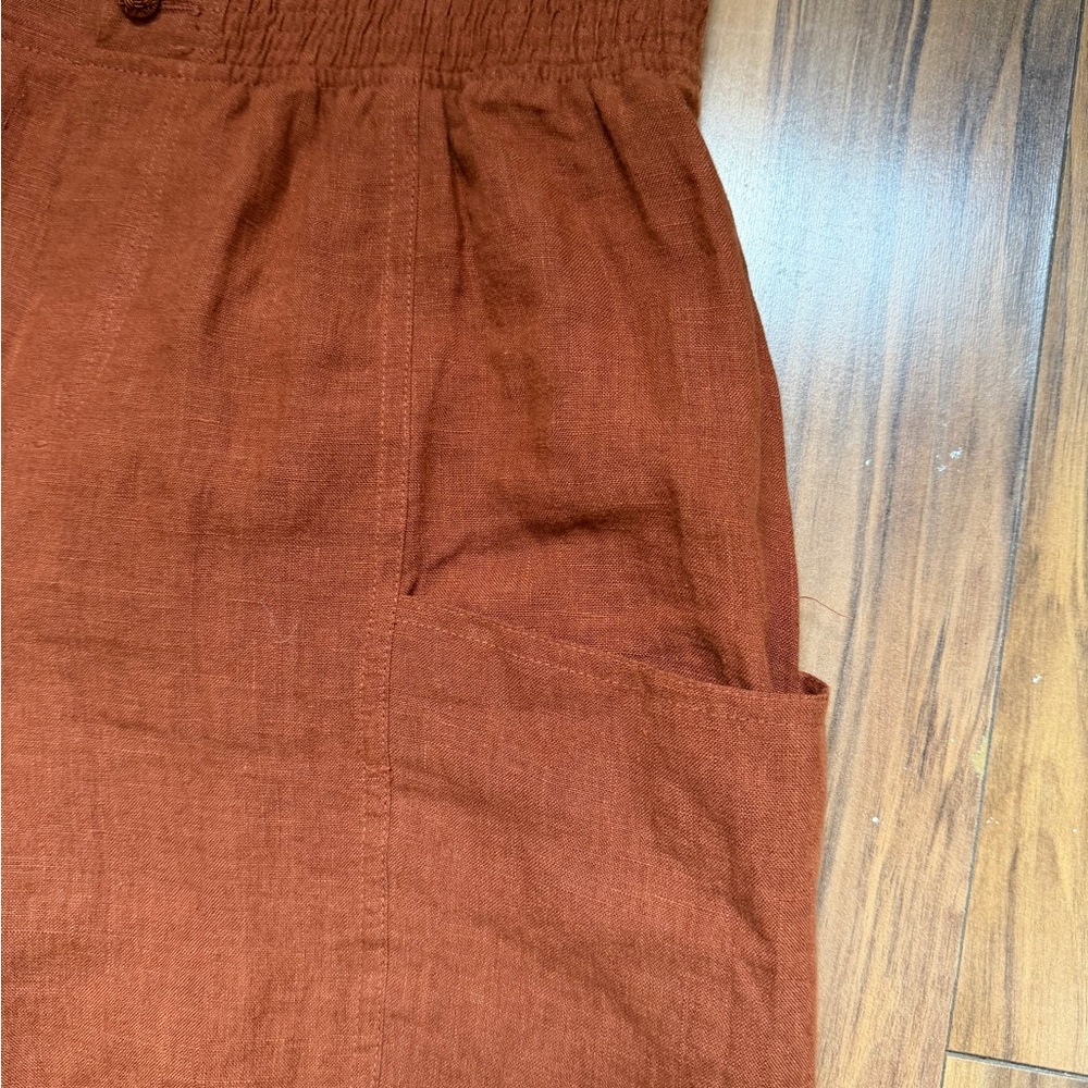 Mineral 100% linen in orange/brown women’s  Pants - Picture 2 of 8